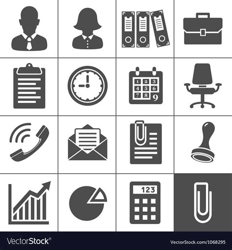 Office icon set Royalty Free Vector Image - VectorStock