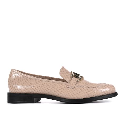 MOCASIN CUERO SNAKE SHINE NUDE Zapatos Bolsas Acessórios I JORGE BISCHOFF ECUADOR