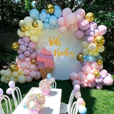 Rainbow Pastel Balloon Garland Arch Kit Unicorn Party Backdrop Etsy