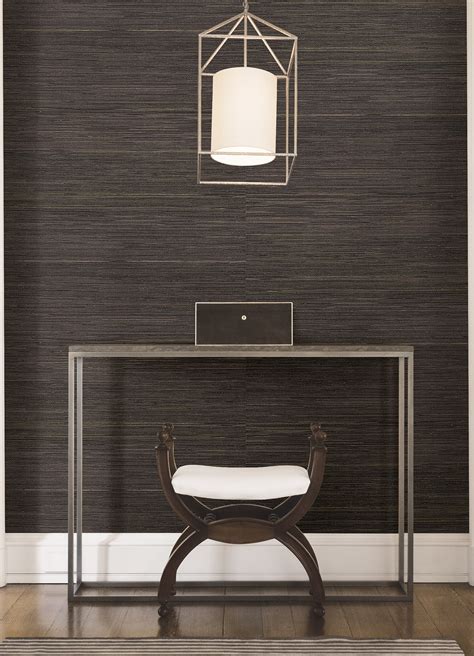 Shandong Charcoal Grasscloth Wallpaper York Wallcoverings