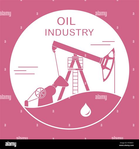 Vector Illustration With Equipment For Oil Production Oil Industry