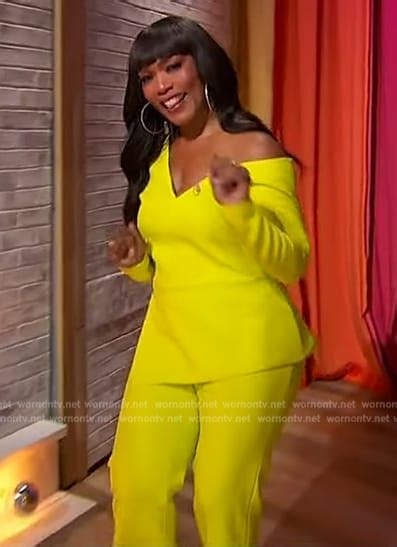 Wornontv Angela Bassetts Neon Asymmetric Top And Pants On Sherri Clothes And Wardrobe From Tv