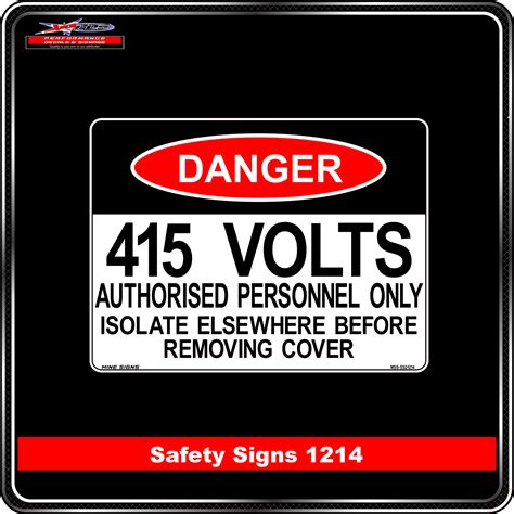 Danger 415 Volts Safety Sign 1214 Performance Decals And Signage