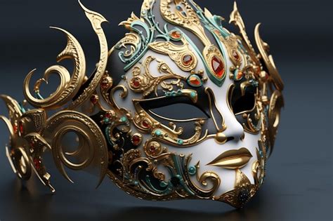 Premium Photo D Rendered Carnival Mask In Gold