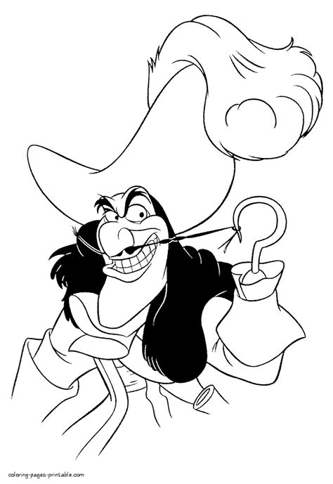 Disney villain Captain Hook - print out || COLORING-PAGES-PRINTABLE.COM