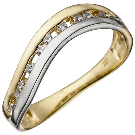 Juwelier Gr Tzmacher Damen Ring Gold Gelbgold Wei Gold Bicolor