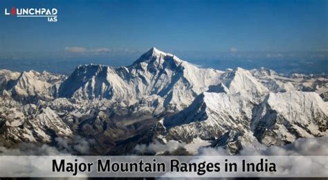 Major Mountain Ranges In India