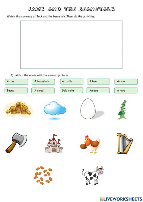 Jack And The Beanstalk Worksheet For Primary School Live Worksheets