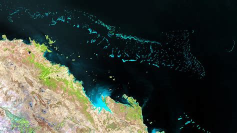 Great Barrier Reef Australia Satellite Photograph Painting by Gareth ...