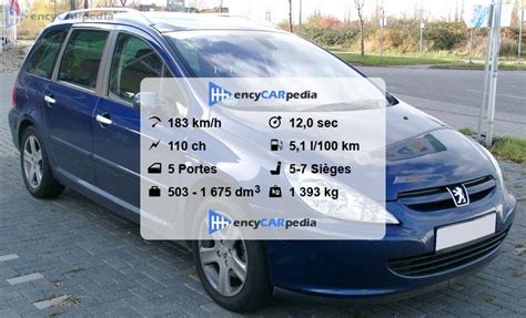 Peugeot 307 Break Hdi 110 Fiches Techniques 2004 2005 Performances Taille Faits Et Plus