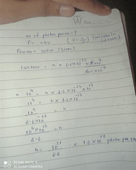 If Power Of Light Is 10kw And Wavelength 300nm Then Find Number Of