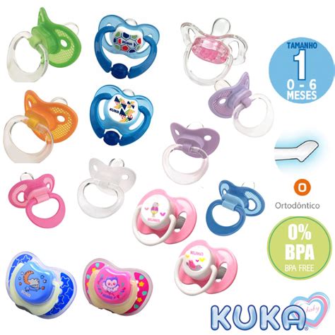 Bico Para Bebê De 0 A 6 Meses - Chupeta Bico Ortodôntico/Achatado 0 a 6 meses bebê Kuka em Promoção na ...