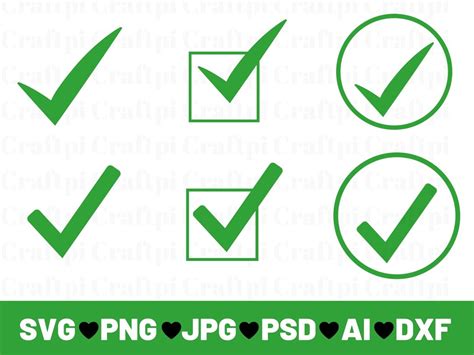 Green Tick SVG Cut File, Green Tick SVG Silhouette, Digital Download ...