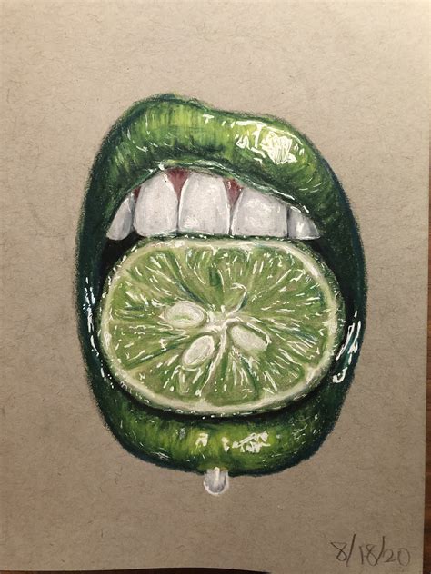 Lime Lips | Pencil art drawings, Realistic drawings, Prismacolor art