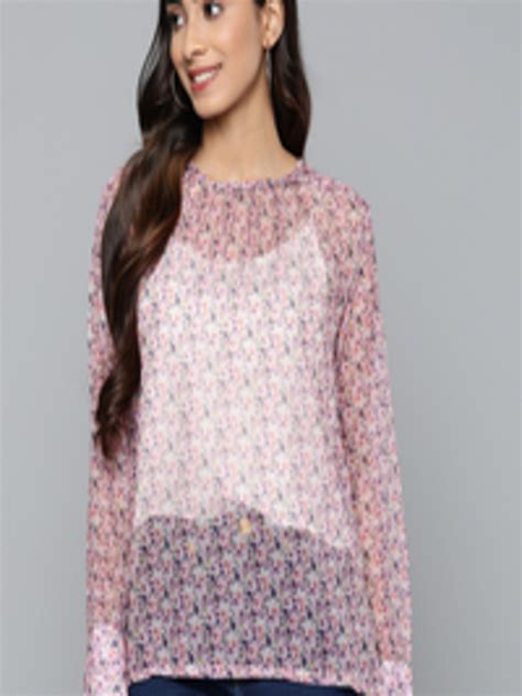 Buy Hereandnow Floral Print Crepe Top Tops For Women 21370314 Myntra