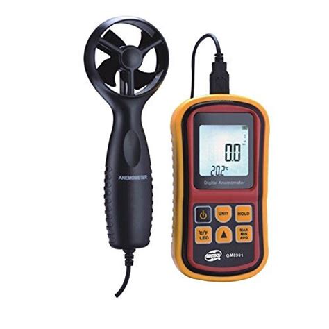 Wind Speed Gauges Anemometer Amgaze Digital Wind Speed Gauge Handheld Air Flow Velocity