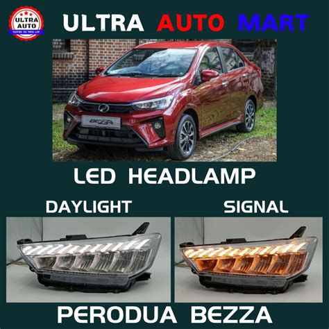 Perodua Bezza Facelift Super Led Head Lamp Lampu Low Spec Convert