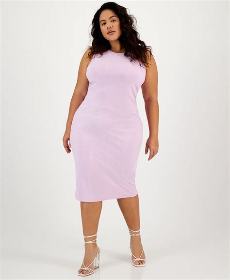 Bar Iii Plus Size Crewneck Knit Midi Dress Created For Macys Macys