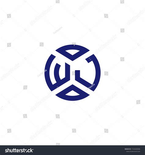 Wj Monogram Logo Abstract Shapes Modern Stock Vector Royalty Free