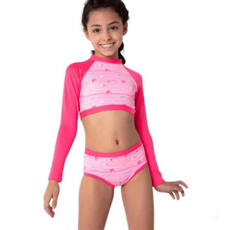 Biquíni Barbie Cropped Infantil Menina Proteção Solar Uv Puket