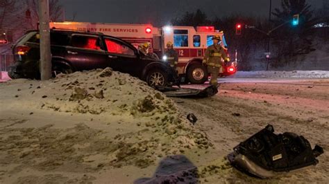 Witnesses Say Driver Fled On Foot After Overnight Downtown Sudbury Crash Ctv News