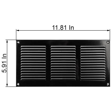 Vent Systems 12 X 6 Inch Black Air Vent Cover Metal Air Return Grill With Built In Pest