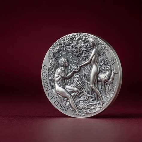 The Garden Of Eden Bible Stories Oz Antique Finish Silver Coin