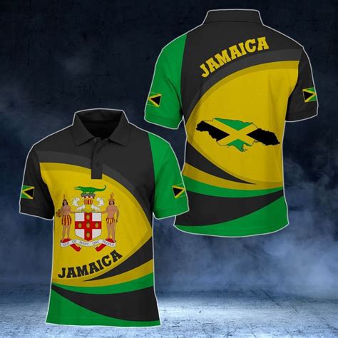 Aio Pride Jamaica Coat Of Arms Map New Form Unisex Adult Polo Shir