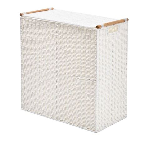 Home Republic Kendrick White Divided Laundry Basket Adairs