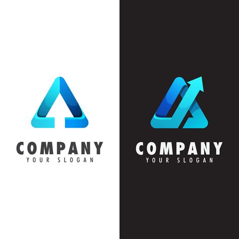 Business Triangle With Arrow Logo Letter A Arrow Logo Collection