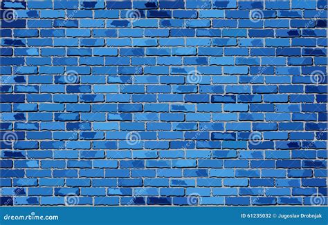 Blue Brick Wall Seamless Vector Illustration Background Texture