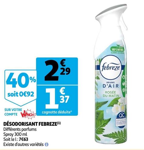 Promo Febreze D Sodorisant Chez Auchan