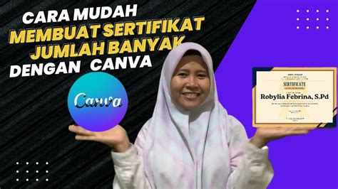 Cara Mudah Membuat Sertifikat Jumlah Banyak Hanya Dengan Canva Youtube