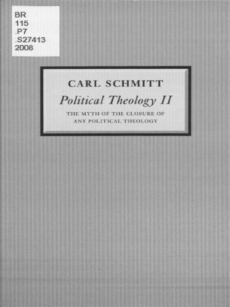 (Carl Schmitt) Political Theology II The Myth of (BookFi) | PDF