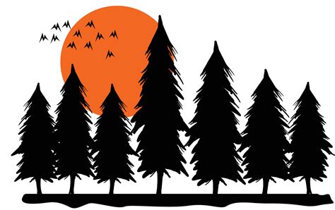 Trees silhouette vector 26641892 Vector Art at Vecteezy