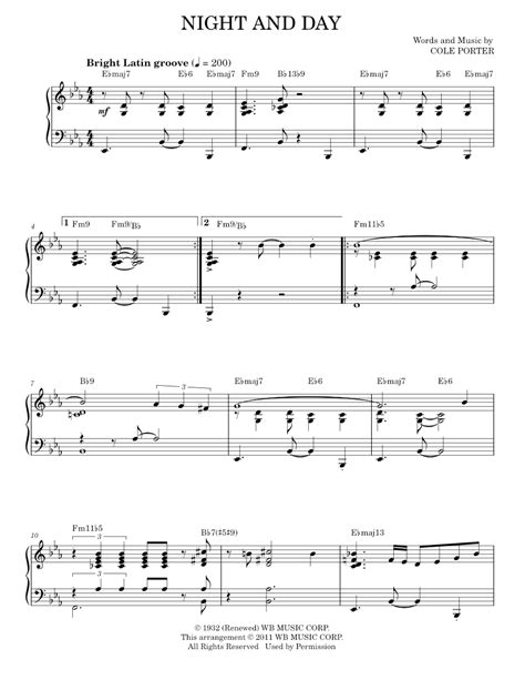 Play Official Version Of Night And Day Jazz Version Arr Brent