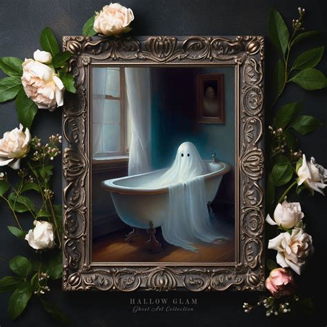 Ghost In The Bathtub Bathroom Table Decor Dark Academia Vintage