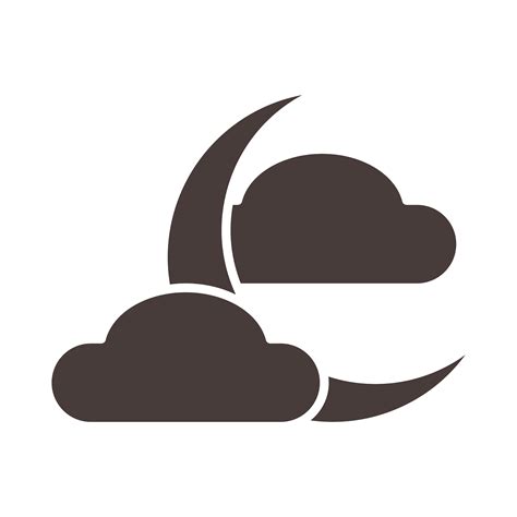 half moon clouds weather night silhouette style icon 2508898 Vector Art ...