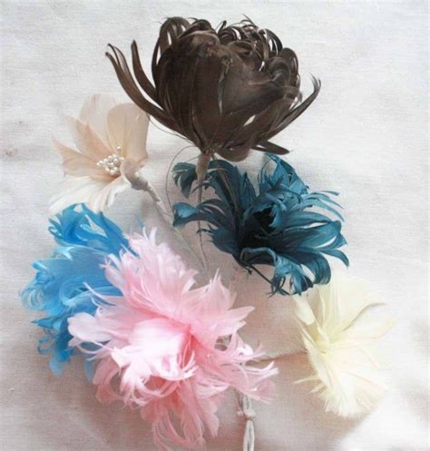 How To Make Feather Flowers Diy Tutorial Feather Flowers B Etsy In