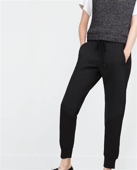 Zara Jogging Trousers In Black Lyst