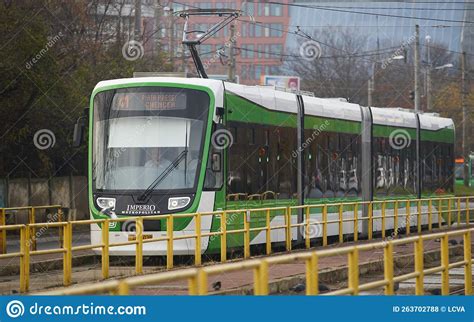 Astra Imperio Metropolitan Romanian Articulated Tram Editorial Stock