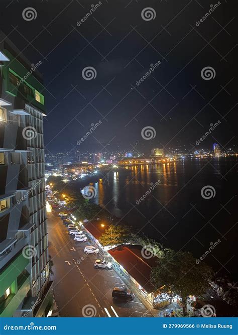 Indoor Portrait of a Large Building at Night Stock Photo - Image of ...