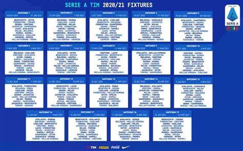 Calendario Serie A Tutte Le Partite Delle Giornate