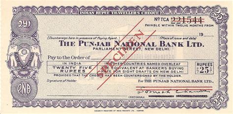 Punjab National Bank Cheque