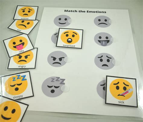 Match The Emotions Worksheet Emotions Matching Game Etsy