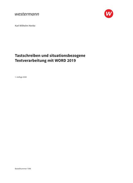 Tastschreiben Und Situationsbezogene Textverarbeitung Mit Word