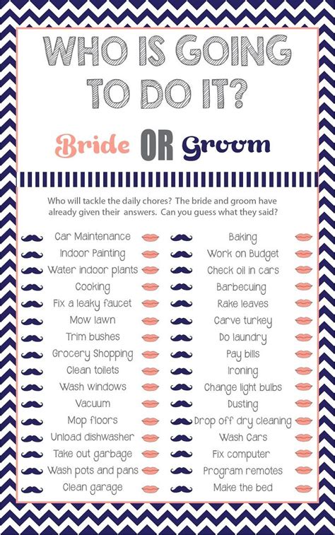 Couples Shower Games Printable