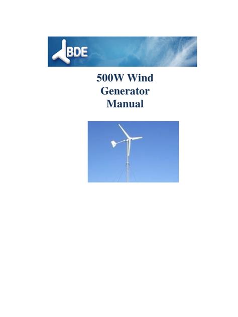 500W Wind Generator Manual | PDF | Power Inverter | Wind Power