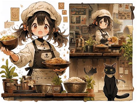 hakumai on Twitter くろねこキッチン Black Cat Kitchen NijiJourney AiArt