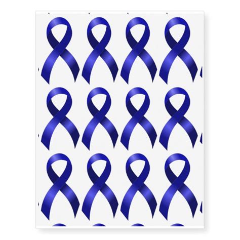 Colon Cancer Blue Ribbon Temporary Tattoos | Zazzle.com